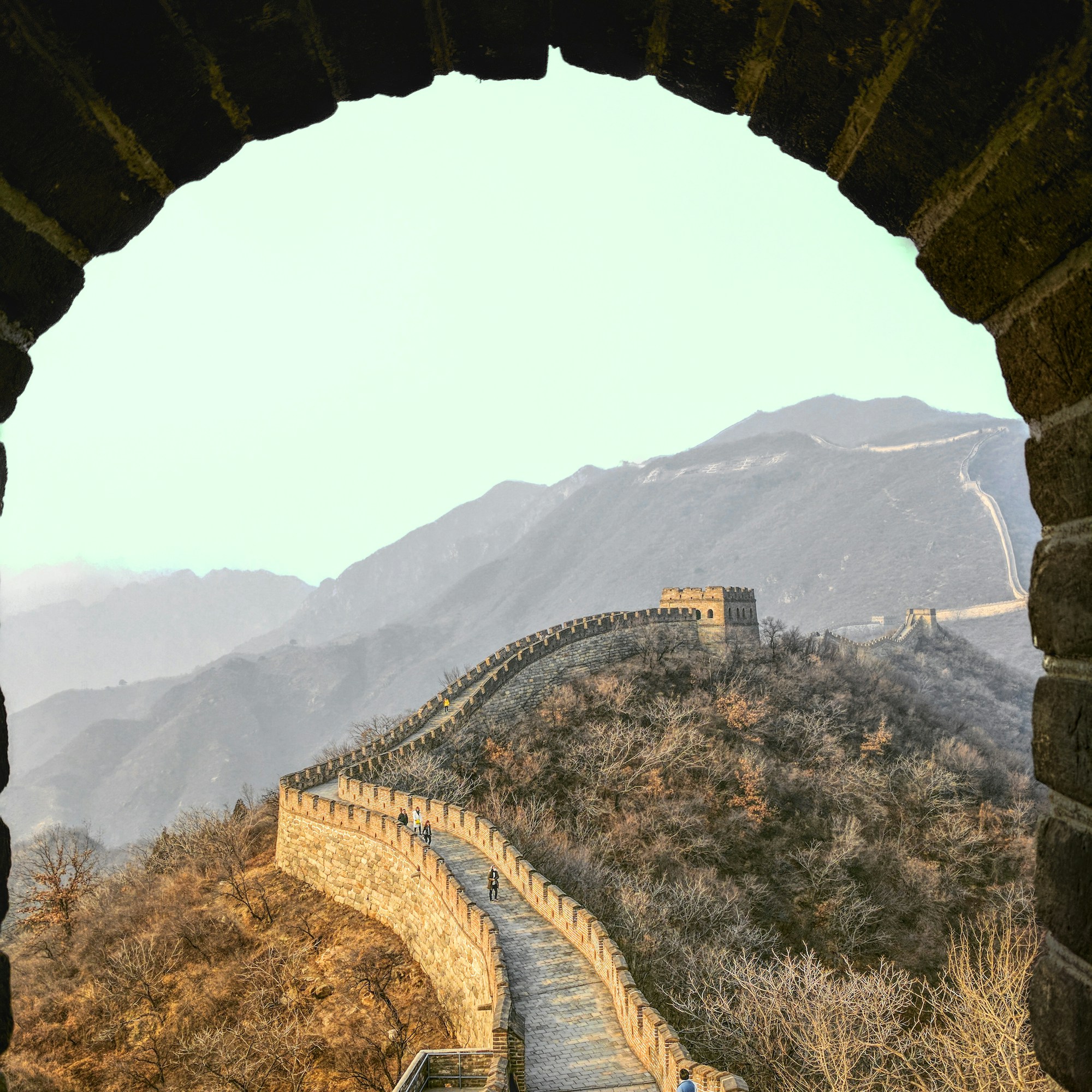 The Mutianyu Great Wall winding across mountain ridges